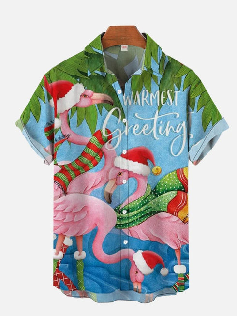 Men's Christmas Funny Graphic Short Sleeve Hawaiian Shirt